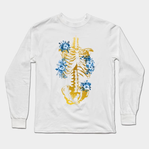 Skeleton Torso Long Sleeve T-Shirt by erzebeth